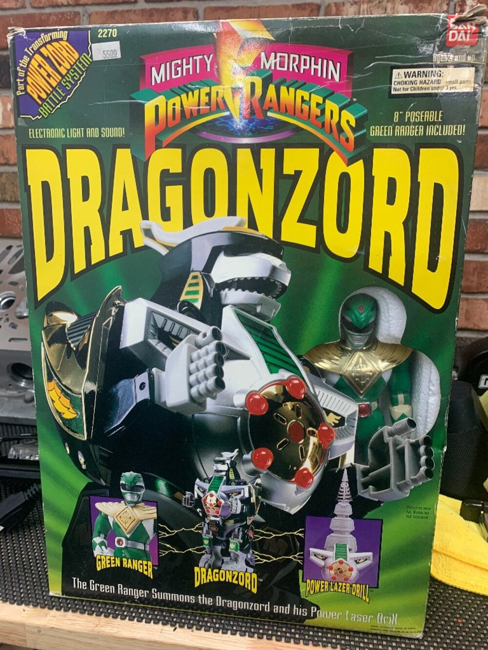 power rangers 1993 dragon zord and green ranger figure